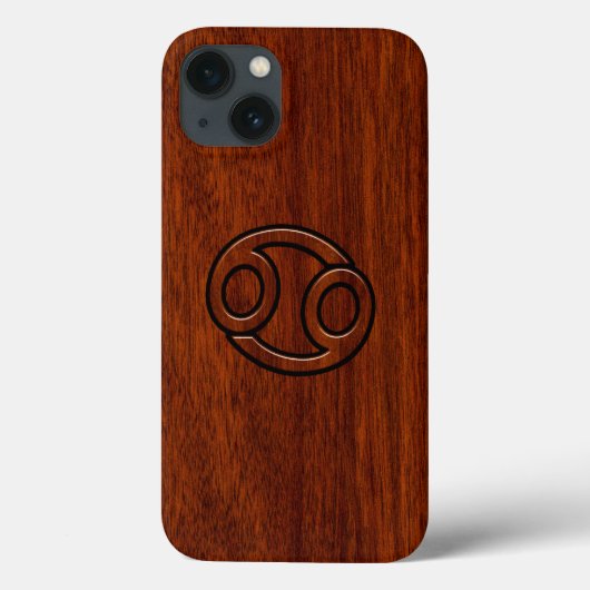 Zodiac Symbol on Mahogany Style Decor Case-Mate iPhone Hülle (Rückseite)