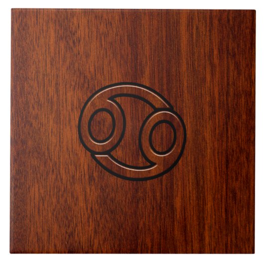 Zodiac Symbol on Mahogany Style Decor Fliese (Vorderseite)