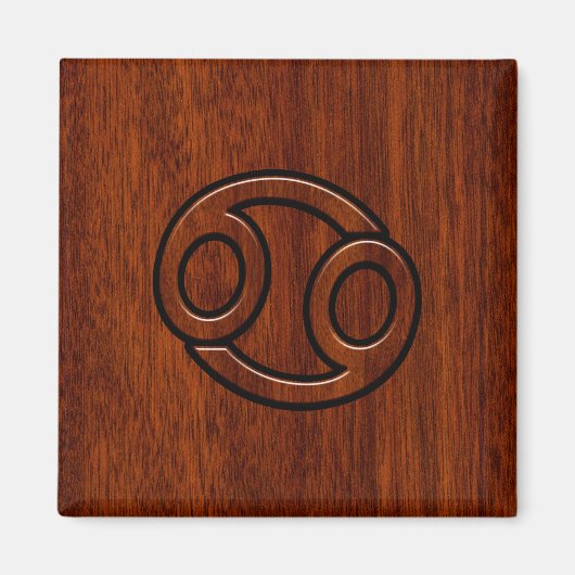Zodiac Symbol on Mahogany Style Decor Magnet (Vorne)