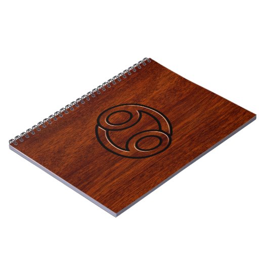 Zodiac Symbol on Mahogany Style Decor Notizblock (Linke Seite)