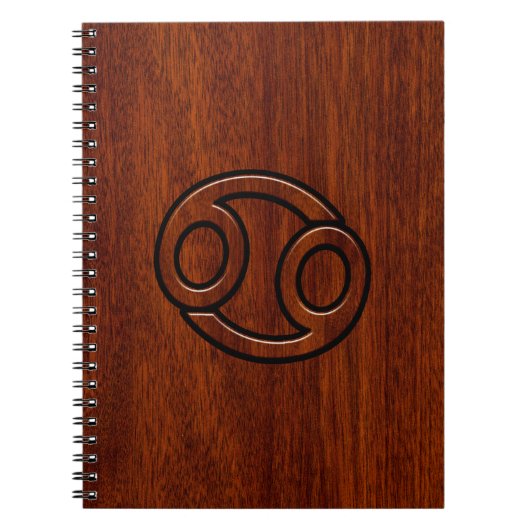 Zodiac Symbol on Mahogany Style Decor Notizblock (Vorderseite)