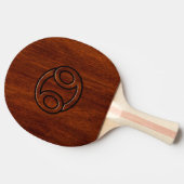 Zodiac Symbol on Mahogany Style Tischtennis Schläger (Seitenansicht)