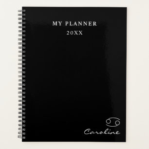 Zodiac-Symbol-Planner für Krebs 2022 Schwarz und W Planer