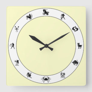 Zodiac-Symbol Quadratische Wanduhr