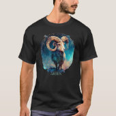 Zodiac Symbol Ram Celestis Fantasy Aries Mens T-Shirt (Vorderseite)