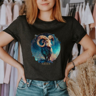 Zodiac Symbol Ram Celestis Fantasy Aries Womens T-Shirt