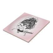 Zodiac-Symbol und Pink-Zeichen Fliese (Seite)