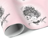 Zodiac-Symbol und Pink-Zeichen Geschenkpapier (Rolleneckpunkt)