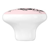 Zodiac-Symbol und Pink-Zeichen Keramikknauf (Seitenansicht)