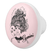 Zodiac-Symbol und Pink-Zeichen Keramikknauf (Rechts)
