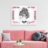 Zodiac-Symbol und Pink-Zeichen Leinwanddruck (Insitu (Wohnzimmer))