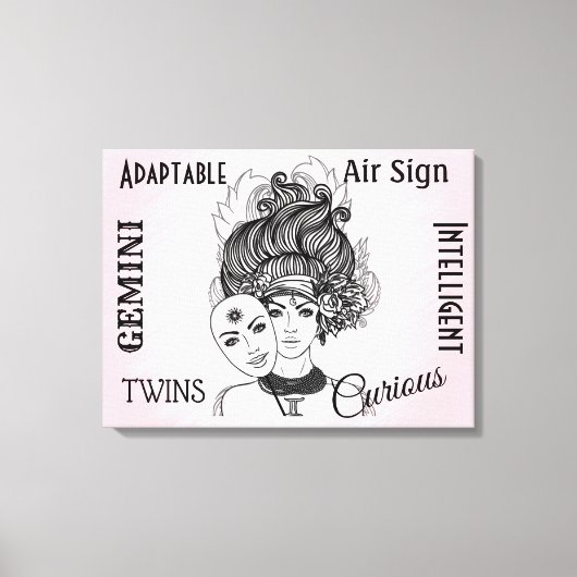 Zodiac-Symbol und Pink-Zeichen Leinwanddruck (Vorderseite)