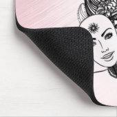 Zodiac-Symbol und Pink-Zeichen Mousepad (Ecke)