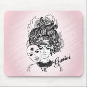 Zodiac-Symbol und Pink-Zeichen Mousepad (Vorne)