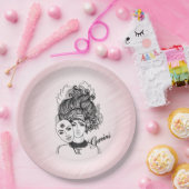 Zodiac-Symbol und Pink-Zeichen Pappteller (Party)