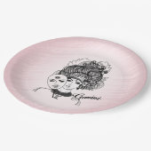 Zodiac-Symbol und Pink-Zeichen Pappteller (Schrägansicht)