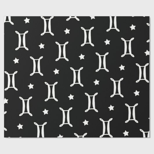 Zodiac Symbol und Sternmuster Geschenkpapier (Flach)