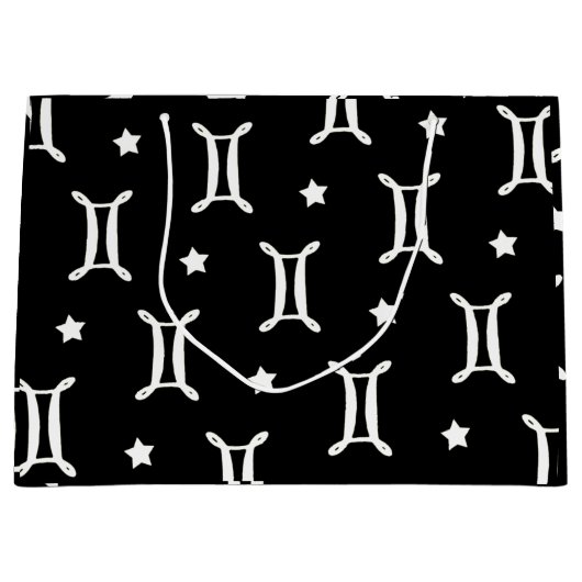 Zodiac Symbol und Sternmuster Große Geschenktüte (Vorderseite)