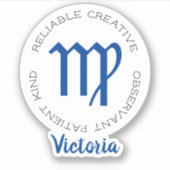 Zodiac Symbol Virgo Aufkleber (Vorderseite)