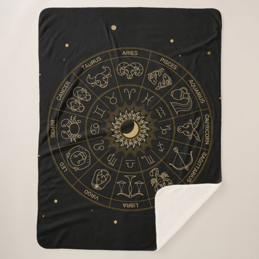 Zodiac Symbol Wheel Sherpadecke (Vorderseite)