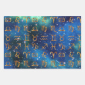 Zodiac Symbol Wrapping Paper Flat Sheet Set 3 Geschenkpapier Set (Vorderseite 3)