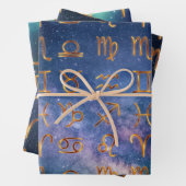 Zodiac Symbol Wrapping Paper Flat Sheet Set 3 Geschenkpapier Set (Beispiel)