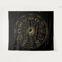 Zodiac Symbolrad Wandteppich