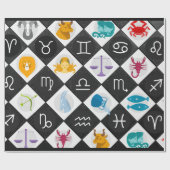Zodiac Symbols Horoskop Zeichen Astrologie Geschenkpapier (Flach)