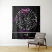 Zodiac Tapestry | Astrologie-Symbole und Monogramm Wandteppich (Beispiel)