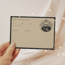 Zodiac Tarot Celestial Bridal Shower Recipe Card