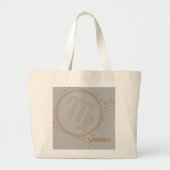 Zodiac-Tasche mit Virgo-Zeichen Inspiriert Jumbo Stoffbeutel (Vorne)