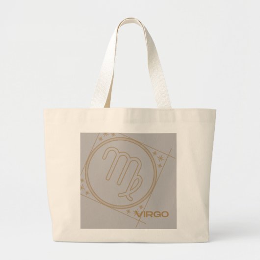 Zodiac-Tasche mit Virgo-Zeichen Inspiriert Jumbo Stoffbeutel (Vorne)
