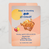 Zodiac Taurus Birthday (20. April - 20. Mai) Einladung (Vorne/Hinten)