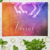 Zodiac: Taurus Colorful Candy Colors Geschirrtuch (Gefaltet)