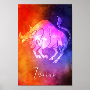 Zodiac: Taurus Colorful Candy Colors Poster