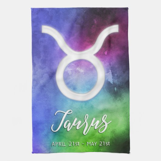 Zodiac: Taurus Daten Geschirrtuch (Vertikal)
