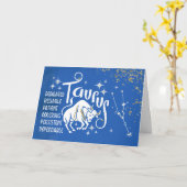 Zodiac Taurus Geburtstag mit Sternbild Karte (Gelbe Blume)
