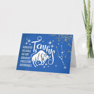 Zodiac Taurus Geburtstag mit Sternbild Karte