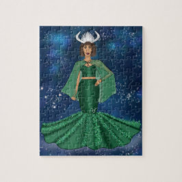 Zodiac Taurus Goddess in der Himmelsgalaxie Space Puzzle