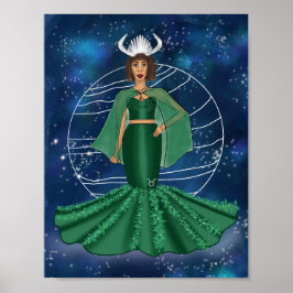 Zodiac Taurus Goddess mit Planet Venus Poster