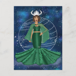Zodiac Taurus Goddess mit Planet Venus Postkarte