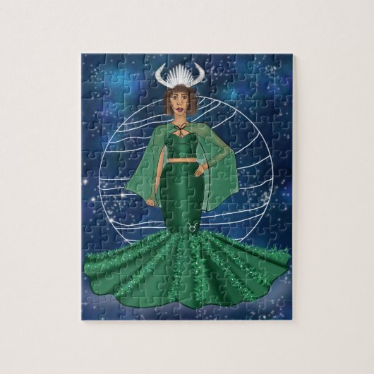 Zodiac Taurus Goddess mit Planet Venus Puzzle (Vertikal)