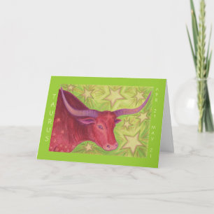 Zodiac Taurus "Happy Birthday" Grußkarte Karte