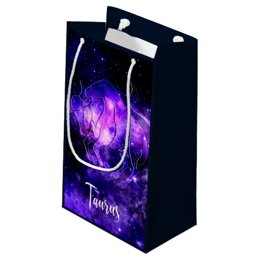 Zodiac : Taurus Kleine Geschenktüte (Rückseite Schrägansicht)