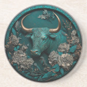 Zodiac Taurus Metal Art Getränkeuntersetzer (Vorne)