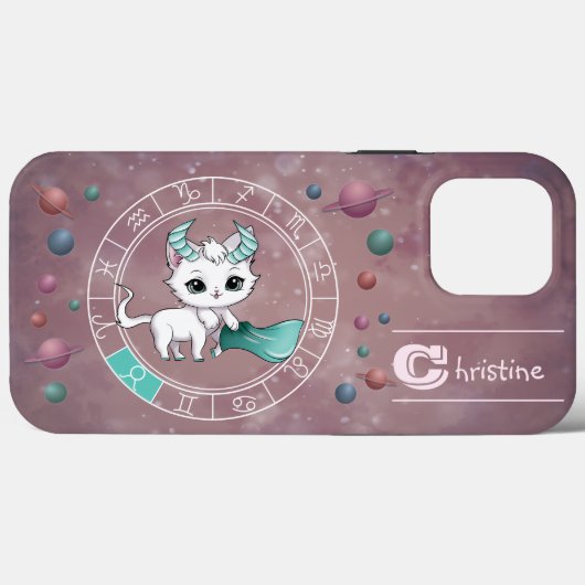 Zodiac Taurus Niedlich Cat Wheel Planet Astrologie Case-Mate iPhone Hülle (Rückseite (Horizontal))