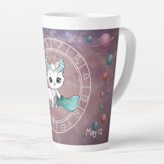 Zodiac Taurus Niedlich Cat Wheel Planet Astrologie Milchtasse (Rechte Ecke)