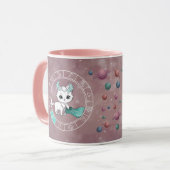 Zodiac Taurus Niedlich Cat Wheel Planet Astrologie Tasse (Vorderseite Links)