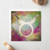 Zodiac: TAURUS-Notenkarte Mitteilungskarte (Vorderseite/Rückseite Beispiel)