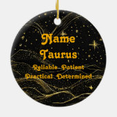 Zodiac Taurus Personalisiert Astrologie Ornament (Hinten)